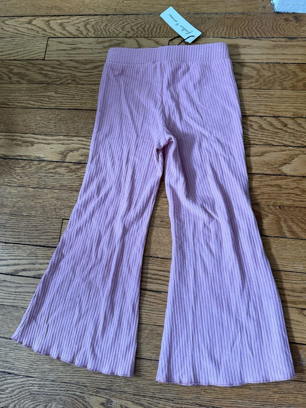 Feather 4 Arrow Ribbed Pink Kids Flare Pants - Size 5 - NWT